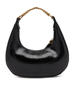 Кожаная сумка хобо brioche mini vitello shin Pinko - черный(101433 A106)