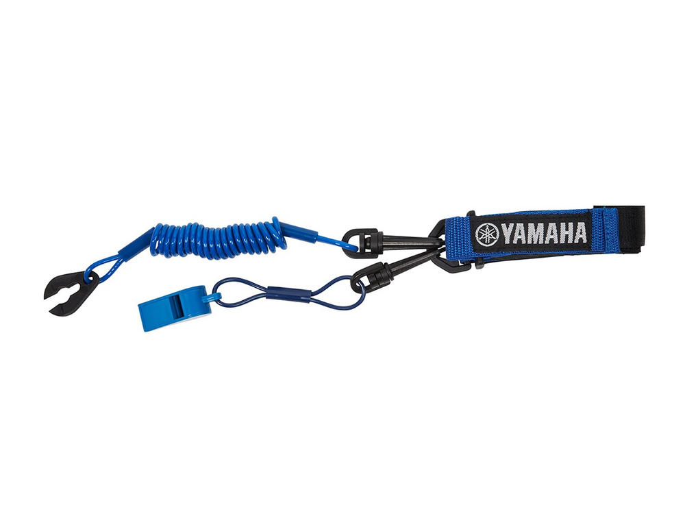Стоп шнур Yamaha с неопрен. браслетом синий