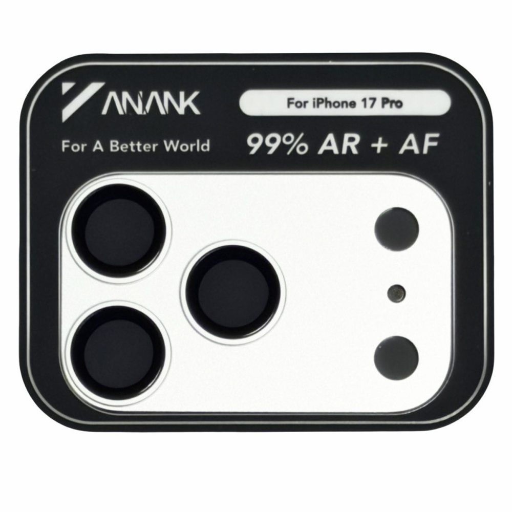 Защитное стекло для задней камеры с площадкой i-Phone 17 Pro ANANK 10X Reinforced Corning Silver
