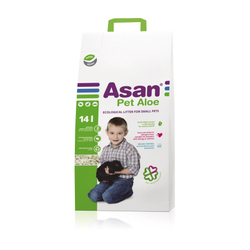 Asan Pet Aloe Наполнитель для мелких грызунов, бумажный с алоэ вера, 14л
