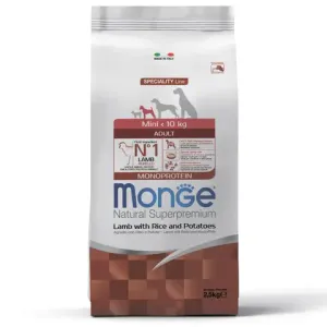 Сухой корм Monge Dog Speciality Line Monoprotein Mini для взрослых собак мелких пород, из ягненка с рисом и картофелем