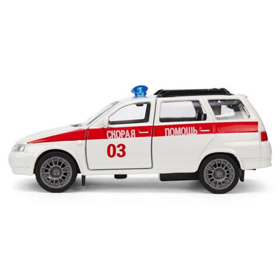 Модель ин. мет. "Lada 111. Скорая" 12см, открыв. двери и багажник, в коробка SB-16-67-A-WB (Технопарк)