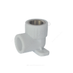Угольник PP-R комбинированный белый Дн 25х1/2" ВР с креплением VALFEX 10120025