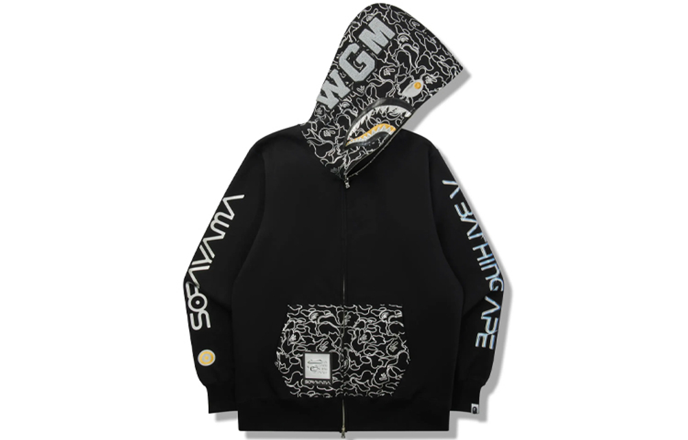 A Bathing Ape X Hajime Sorayama Shark Full Zip Худи черный