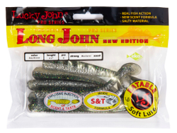 Виброхвосты съедобные LJ Pro Series LONG JOHN 4.2in (10,7 см), цв. T01, 6 шт.