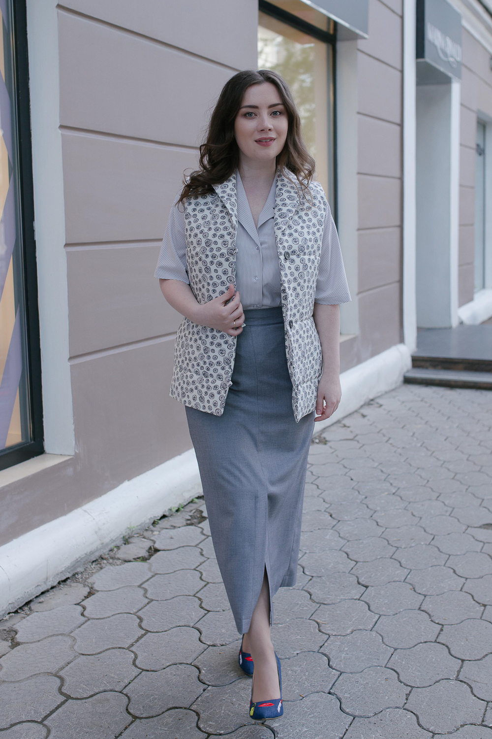 Юбка прямая 2883АЕ, серый #104С012883АЕ