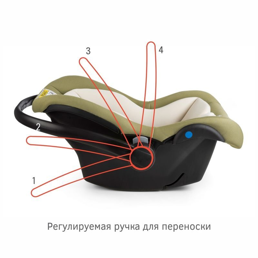Детское автокресло SIGER «ДАФНИ», оливковый, гр. 0+, 0-13 кг, 0-1,5лет