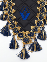Вымпел тройной RENAULT (экокожа, черный с синими кисточками)