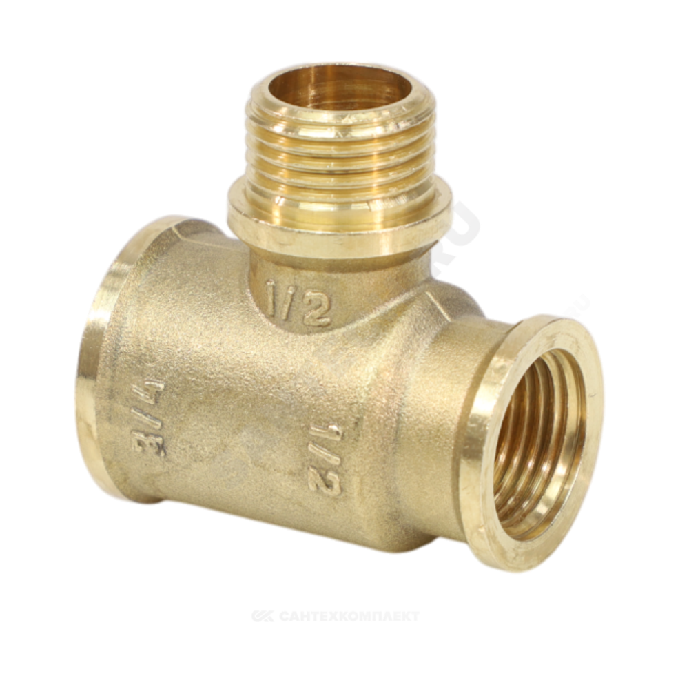 Тройник латунь переходной Ду 15 (1/2") ВР/НР/ВР VALFEX VF.132.L.012