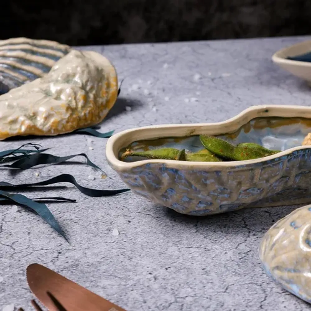 Блюдо для подачи 22,7*6,5 см h7,5 см 195 мл с крышкой Groundnut Northern Blue Frutti di Mare [1]