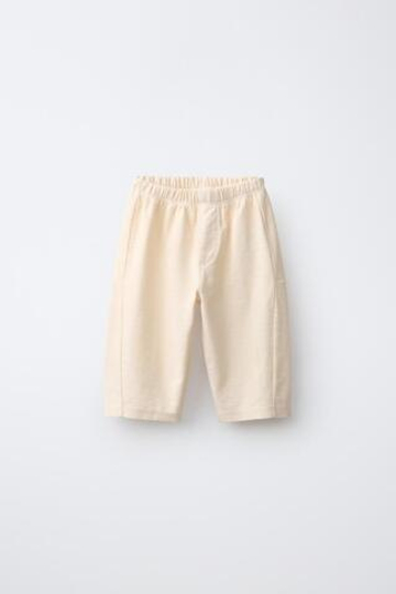 ZARA БРЮКИ ИЗ ТВИЛА СВОБОДНОГО КРОЯ, ЭКРЮ