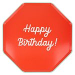 Тарелки большие цветные "С Днем Рождения" [Happy Birthday] 8 шт. (26,7 см)