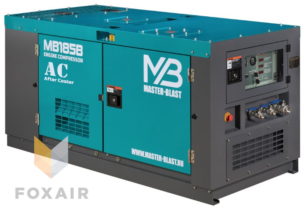 Винтовой дизельный компрессор Master Blast MB185B-7 + AC с осушителем