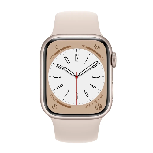 Умные часы Apple Watch Series 8 GPS, 41mm, Aluminium Case with Sport Band S/M, Starlight (Сияющая звезда)
