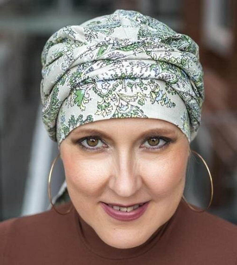 Тюрбан Эмма Лен зеленый пейсли Elza Meyger