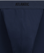 Мужские трусы слипы танга Atlantic, набор 3 шт., хлопок, коричневые + холодный индиго + хаки, 3MP-1576