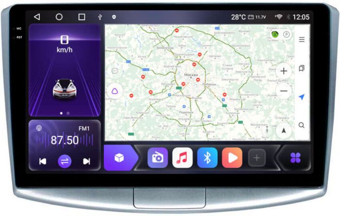 Магнитола для Volkswagen Passat 2005-2015 (B6, B7, CC) - Kuberg OL-1901 QLed+2K, Android 12, Быстрая, CarPlay, 4G SIM-слот