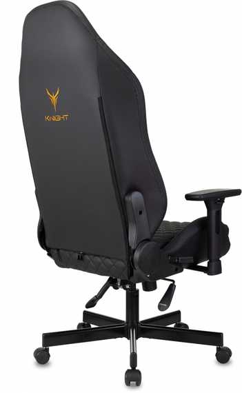 Кресло игровое Knight Rampart черный ромбик экокожа с подголов. крестов. металл