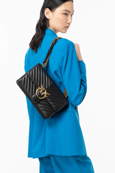CLASSIC LOVE BAG ONE CHEVRON - black/antique gold