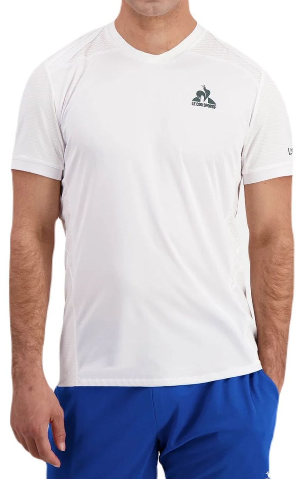 Мужская теннисная футболка Le Coq Sportif Tennis Pro Short Sleeve 24 N°2 — new optical white