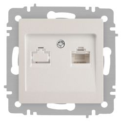 Розетка Intro Accent 6-303-06 информационная RJ45 IP20 СУ перламутр | Intro