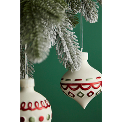 Набор елочных украшений с подсветкой 4шт Tkano Festive embroidey New Year Essential