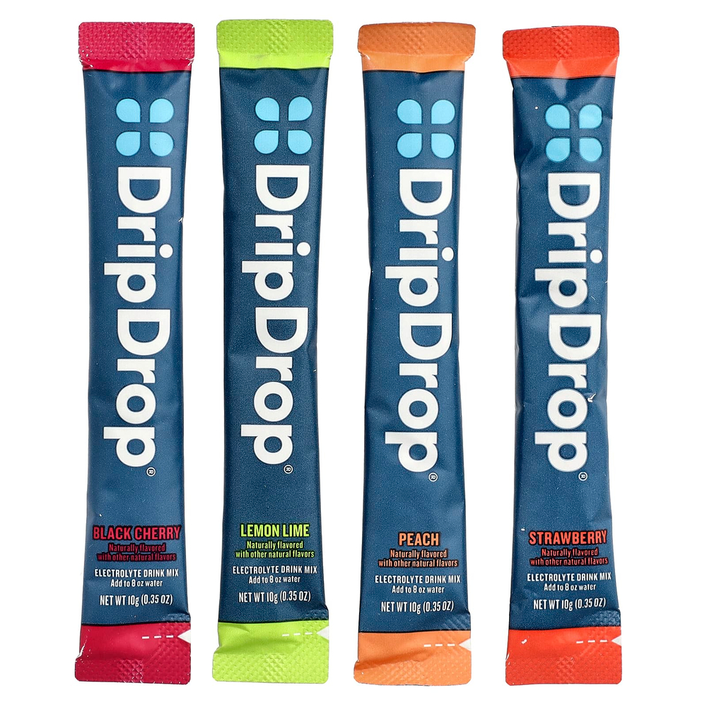DripDrop, Electrolyte Drink Mix, Sunburst Variety, 8 Sticks, 0.35 oz (10 g) Each