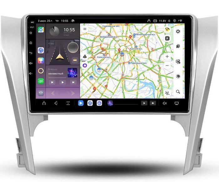 Магнитола для Toyota Camry 50 2011-2014 - Kuberg QLed, Android 13, Быстрейшая, CarPlay, SIM-слот