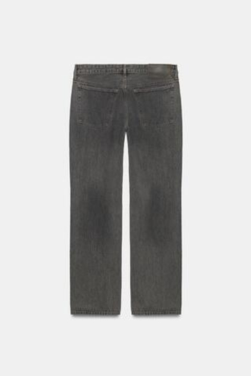 ZARA ДЖИНСЫ TRF STRAIGHT С НИЗКОЙ ПОСАДКОЙ, СЕРЫЙ