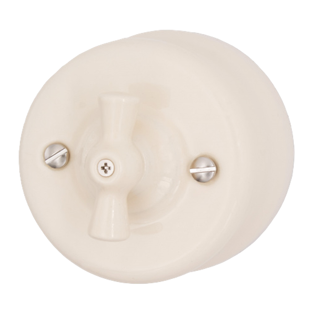 Ретро выключатель керамический, песочное золото, Bironi, B1-200-04 / 1 Группа света