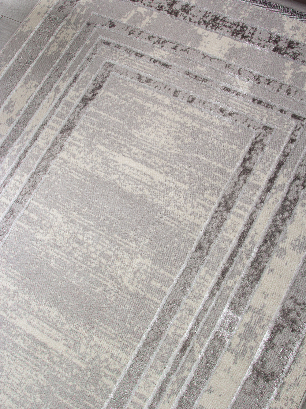Ковер 1634G - GREY / GREY - Прямоугольник - коллекция LORA размер 100*200 см
