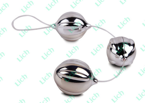 Серебристые вагинальные шарики ViBalls, 3.7 см