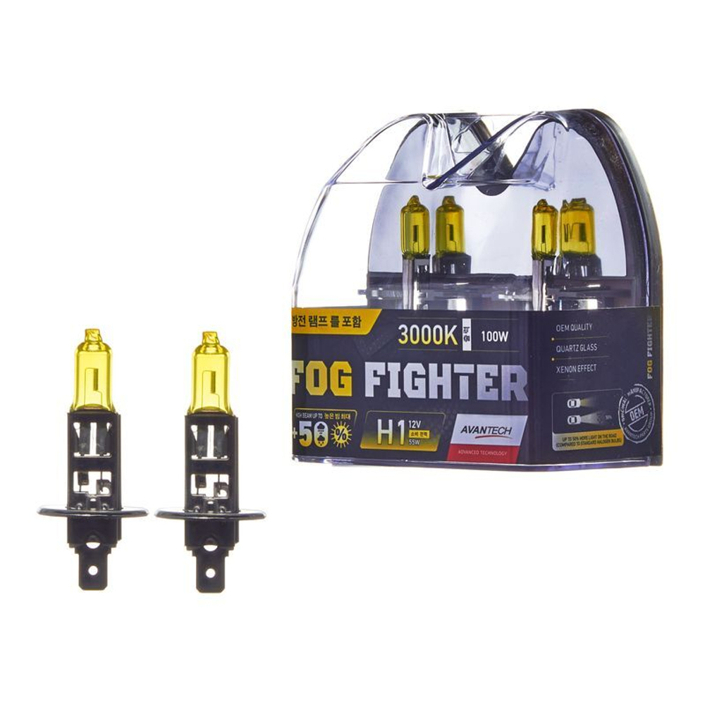 Лампа высокотемпературная Avantech H1 12V 55W (100W) 3000K, комплект 2 шт. AB3001