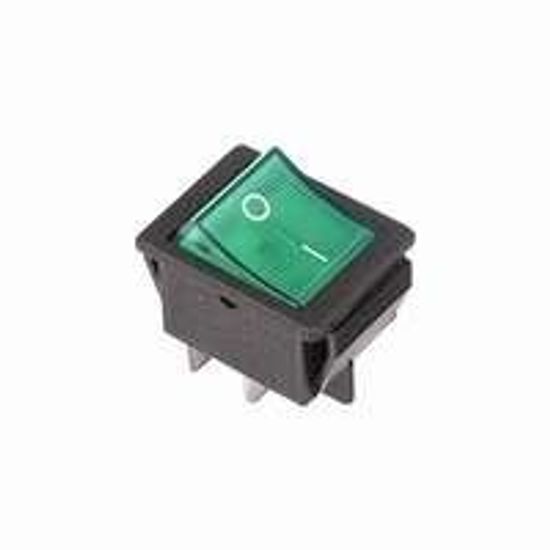 Тумблер выкл.зеленый с подсветкой 250V 16А
