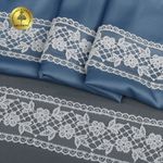 Кружево на сетке 55 мм / 12.9 метра, арт.40482 цв.01 белый, Kruzhevo