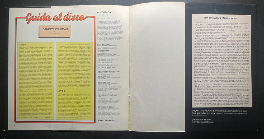 Ornette Coleman ‎– Ornette Coleman (Италия 1981г.)