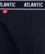 Мужские трусы слипы спорт Atlantic, набор 3 шт., хлопок, темно-синие + коралловые + серый меланж, 3MP-200