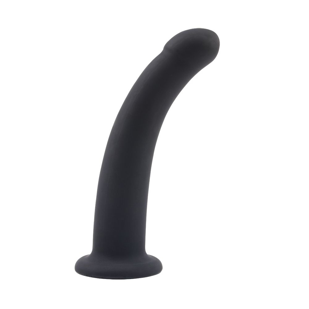 Черный страпон Bend Over For Beginner - 15 см. (Цвет: черный)