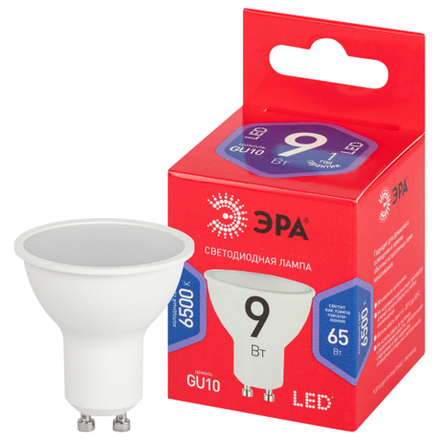 Лампа светодиодная ЭРА RED LINE LED MR16-9W-865-GU10 R 9Вт софит холодный дневной свет GU10