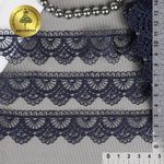 Кружево гипюр (плетёное) 33 мм / 13.71 метра, TBY.8G8100, цв.F330 темно-синий