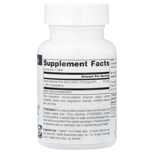 Source Naturals, Pycnogenol®, 50 мг, 60 таблеток