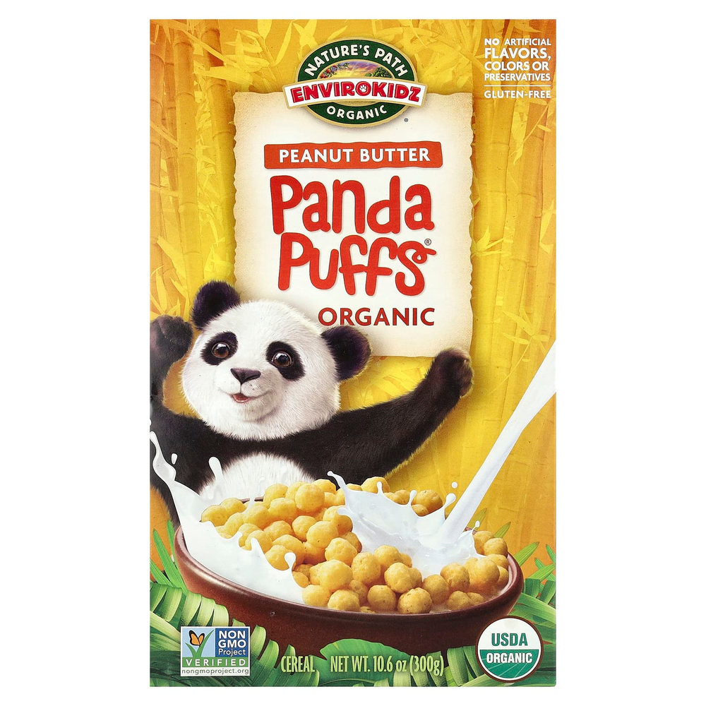 Nature's Path, EnviroKidz, органические хлопья Panda Puffs®, арахисовая паста, 300 г (10,6 унции)