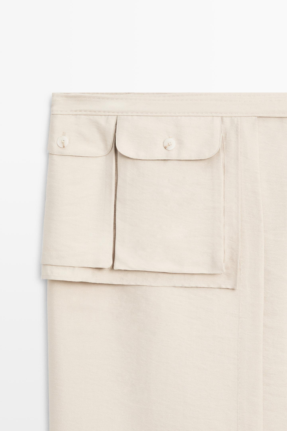 Massimo Dutti Свободная юбка с карманами - STUDIO, каменный