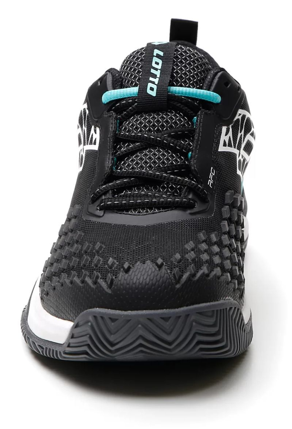 Мужские кроссовки теннисные Lotto Raptor Hyperpulse 100 Clay - all black/all white/green 929c