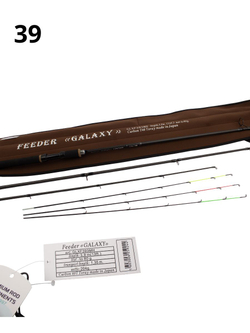 Удилище фидерное "GALAXY" 3.90 м (13 f) , тест до 80гр, 3+3 (1,5oz, 2oz-Карб,1oz-Стек.) Carbon Toray T40