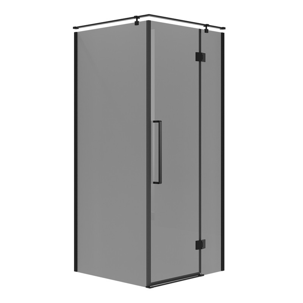 Душевое ограждение Niagara Nova NG-2832-34BLACK (100х100х195) квадрат,черный матовый,дверь распашная,стекло тонированное,1 место