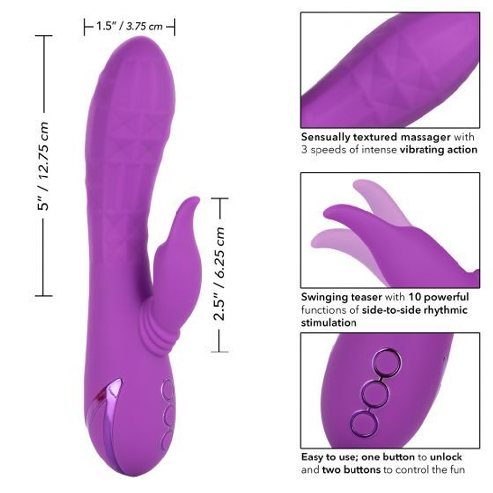 Фиолетовый вибратор-кролик 21,5см California Exotic Novelties Valley Vamp SE-4350-50-3