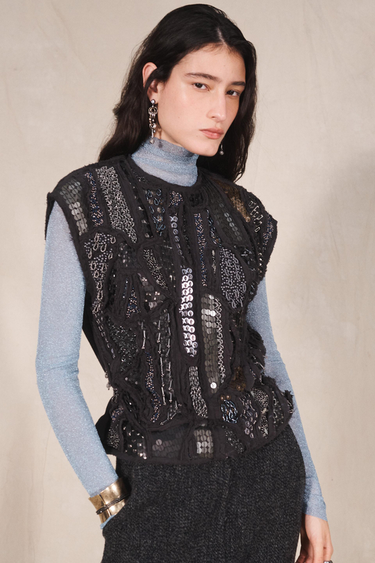 ZARA ПОЛУПРОЗРАЧНЫЙ ТОП - LIMITED EDITION, ПАСТЕЛЬНО-СИНИЙ