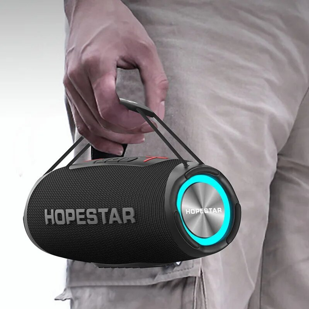 Беспроводная колонка Hopestar H53, световые эффекты, влагозащищенный корпус, поддержка microSD, 35 Вт, black