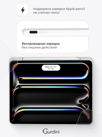 Чехол книжка для iPad Pro 11" M4 Gurdini Milano Series Stone
